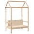 Juego de cama y banco con techo madera maciza pino 100x200