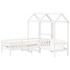 Set de cama y banco con techo madera de pino blanco 80x200