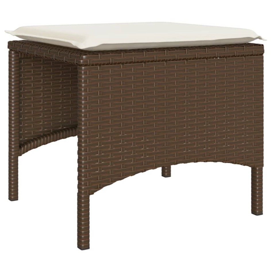 Sofá de jardín 2 plazas con mesa y taburetes ratán PE