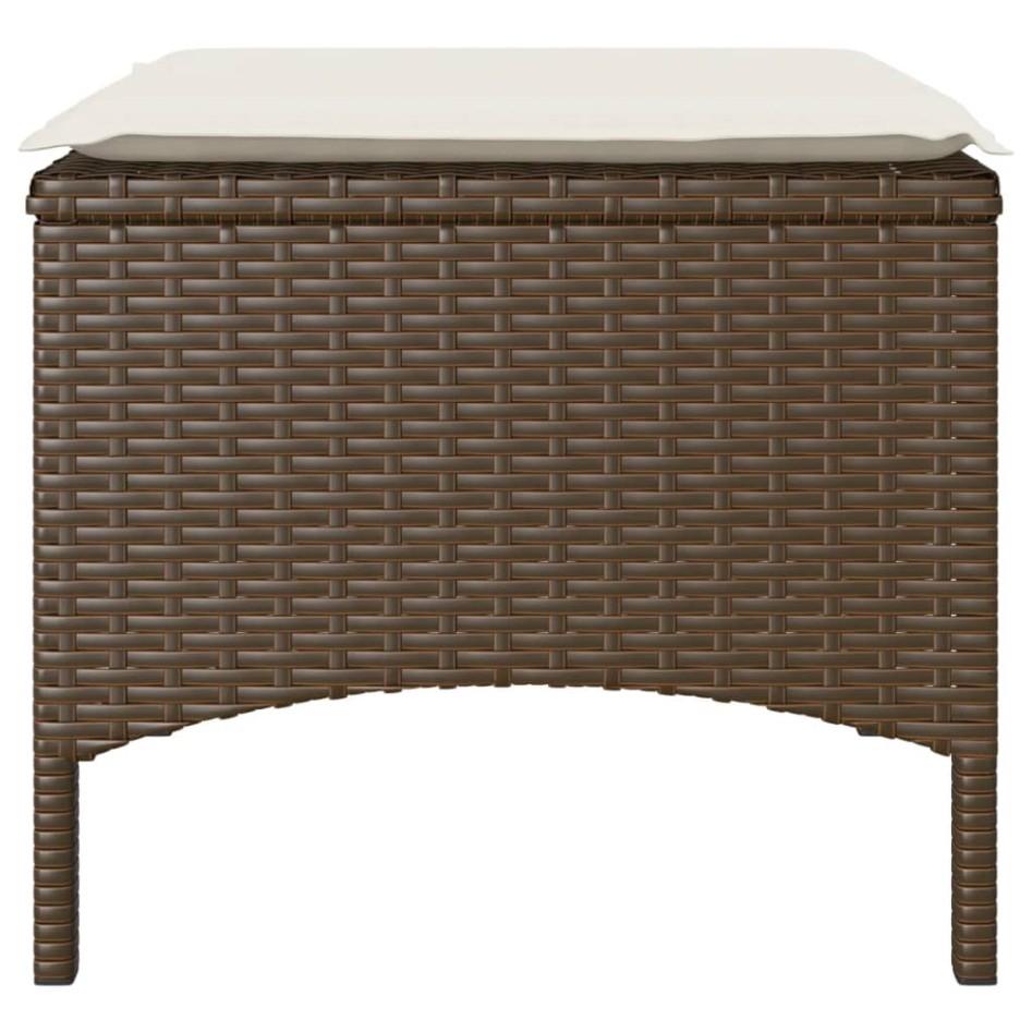 Sofá de jardín 2 plazas con mesa y taburetes ratán PE