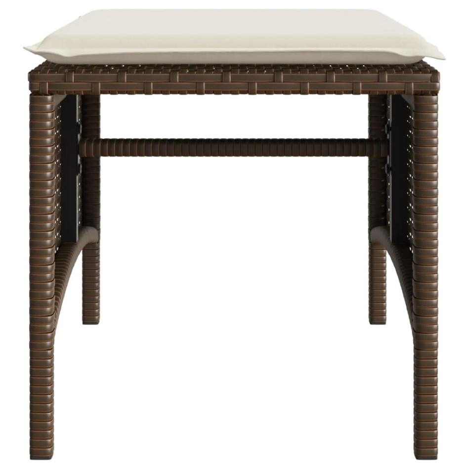 Sofá de jardín 2 plazas con mesa y taburetes ratán PE