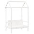 Set cama y banco con techo madera maciza pino blanco 75x190
