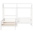 Set cama y banco con techo madera maciza pino blanco 75x190