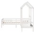 Set cama y banco con techo madera maciza pino blanco 75x190