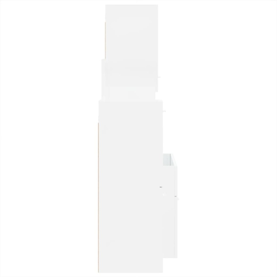 Juego muebles de baño 4 pzas madera contrachapada blanco