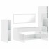 Juego muebles de baño 4 pzas madera contrachapada blanco