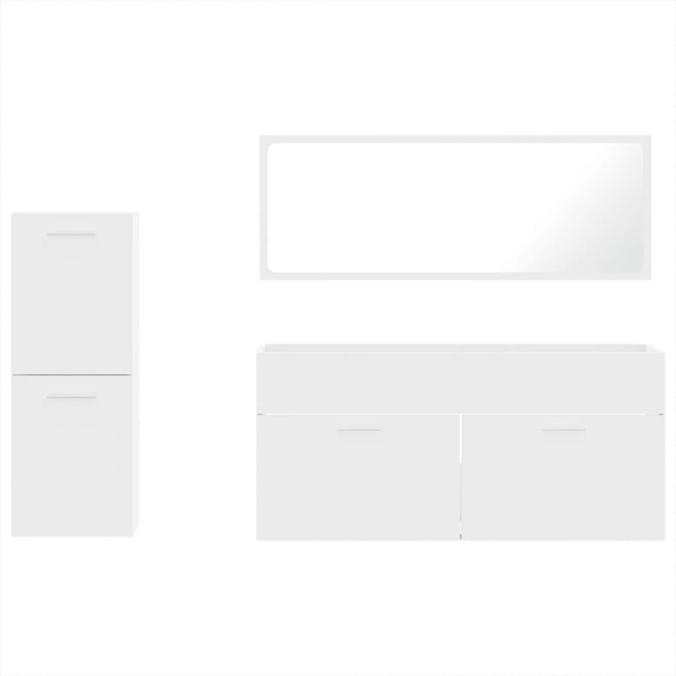 Juego de muebles de baño 3 pzas madera contrachapada