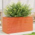 Jardinera de madera maciza de pino marrón cera 90x40x45,5