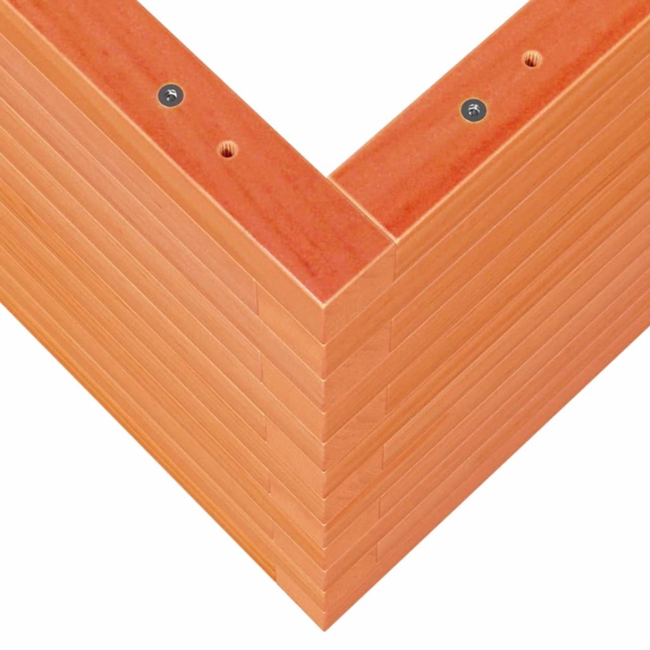 Jardinera de madera maciza de pino marrón cera 90x40x45,5