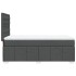 Cama box spring con colchón tela gris oscuro 90x200