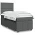 Cama box spring con colchón tela gris oscuro 90x200
