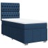 Cama box spring con colchón tela azul 90x200