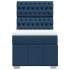 Cama box spring con colchón tela azul 90x200