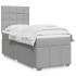 Cama box spring con colchón tela gris claro 90x200