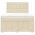 Cama box spring con colchón tela color crema 140x200