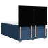 Cama box spring con colchón tela azul 140x200
