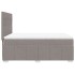 Cama box spring con colchón tela gris taupe 140x200