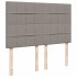 Cama box spring con colchón tela gris taupe 140x200