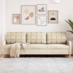 Sofá de 3 plazas de tela color crema 210 cm