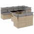 Set de sofás de jardín y cojines 8 piezas ratán sintético