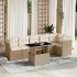 Set sofás de jardín 7 piezas y cojines ratán sintético