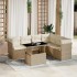 Set sofás de jardín 7 piezas y cojines ratán sintético