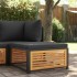 Taburete de jardín con cojín madera acacia 68x68x30