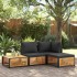 Taburete de jardín con cojín madera acacia 68x68x30