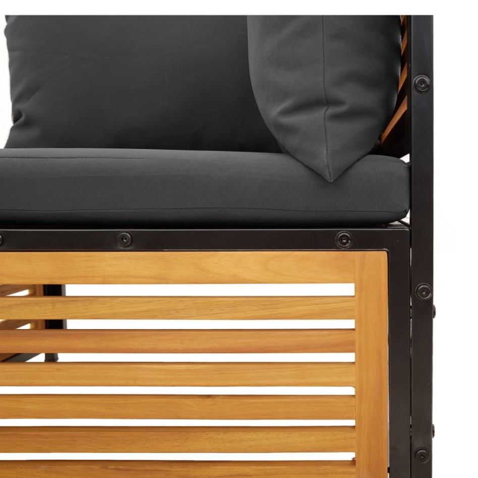 Sofá de jardín 2 plazas con cojines madera maciza de