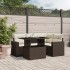Set comedor de jardín 5 piezas y cojines ratán sintético