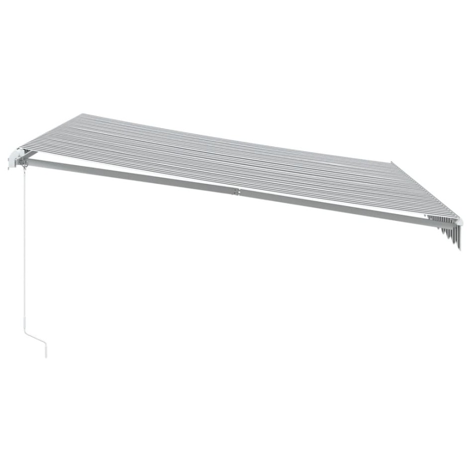 Toldo retráctil manual gris antracita y blanco 400x300