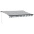 Toldo retráctil manual con LED antracita y blanco 350x250