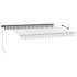Toldo retráctil manual con LED antracita y blanco 350x250