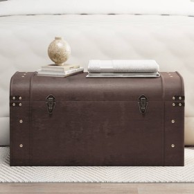 Cofre con pestillos contrachapada marrón 79,5x39,5x39,5