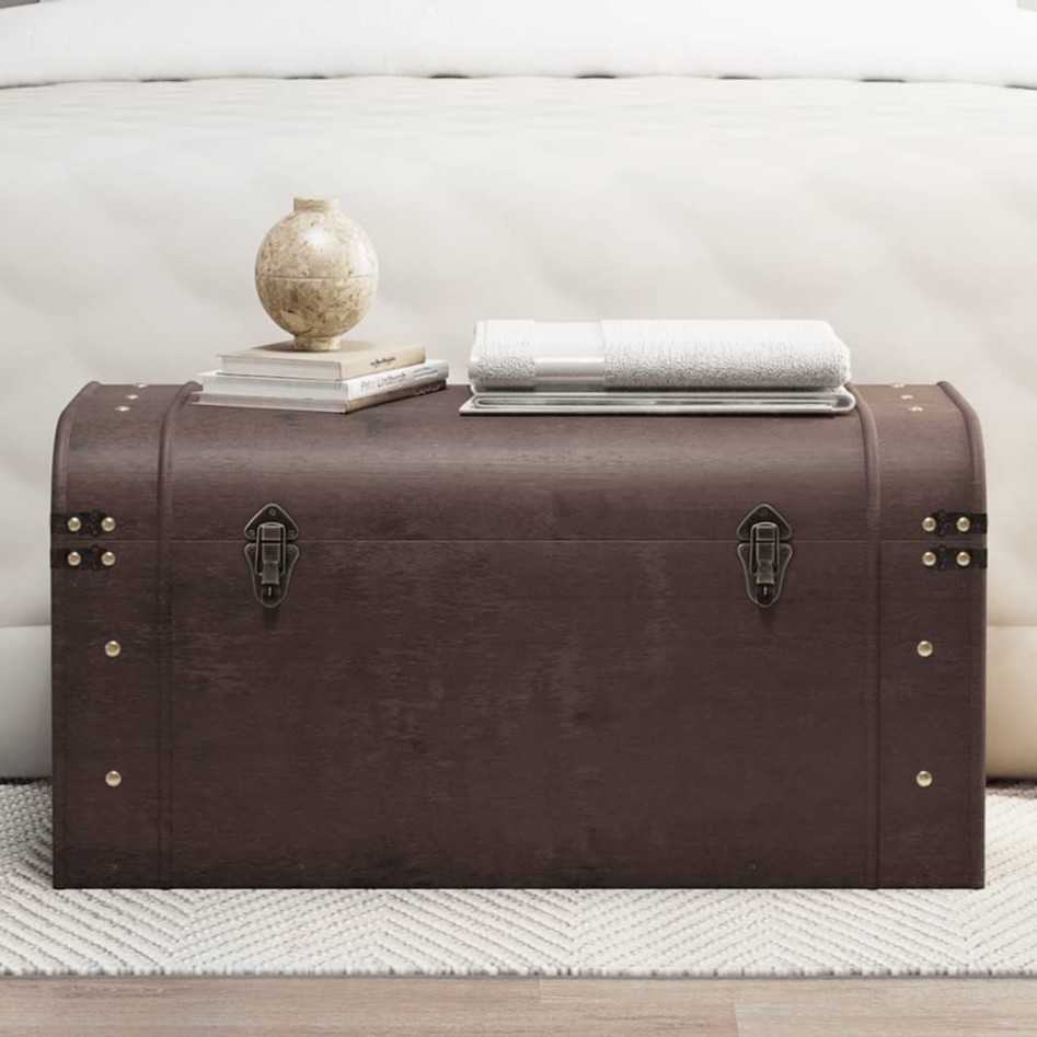 Cofre con pestillos contrachapada marrón 79,5x39,5x39,5