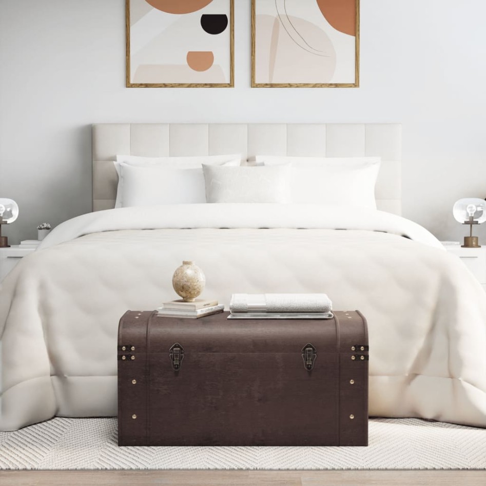 Cofre con pestillos contrachapada marrón 79,5x39,5x39,5