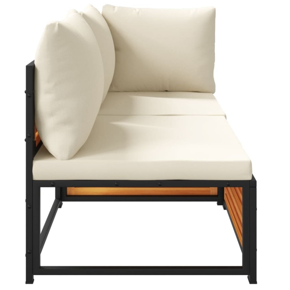 Sofá de jardín 2 plazas con cojines madera maciza de