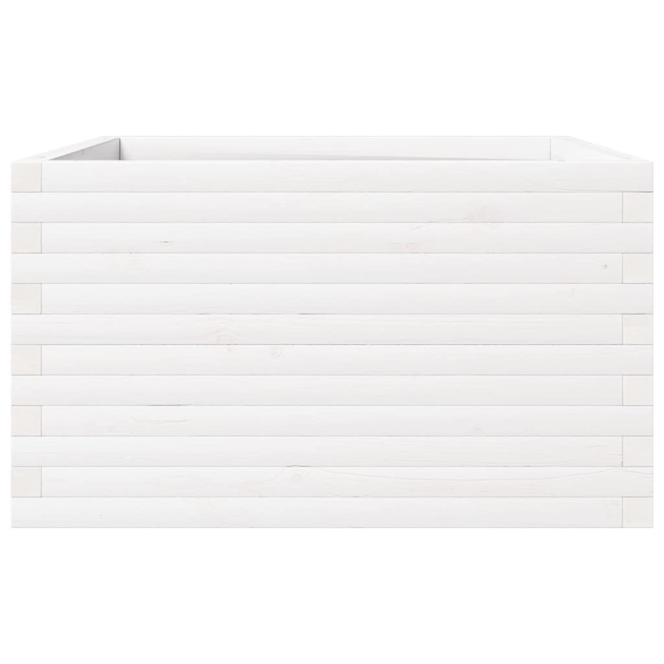 Jardinera de madera maciza de pino blanca 80x80x46