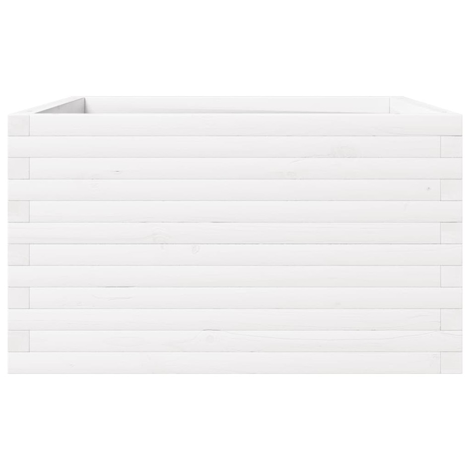 Jardinera de madera maciza de pino blanca 80x80x46