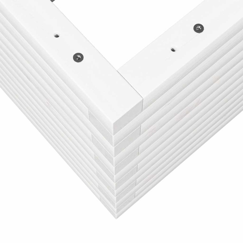 Jardinera de madera maciza de pino blanca 80x80x46