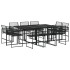 Set de comedor de jardín 11 pzas ratán sintético