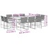 Set de comedor jardín 11 pzas con cojines ratán sintético