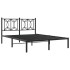 Estructura cama sin colchón con cabecero metal negro 140x190