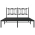 Estructura cama sin colchón con cabecero metal negro 140x190