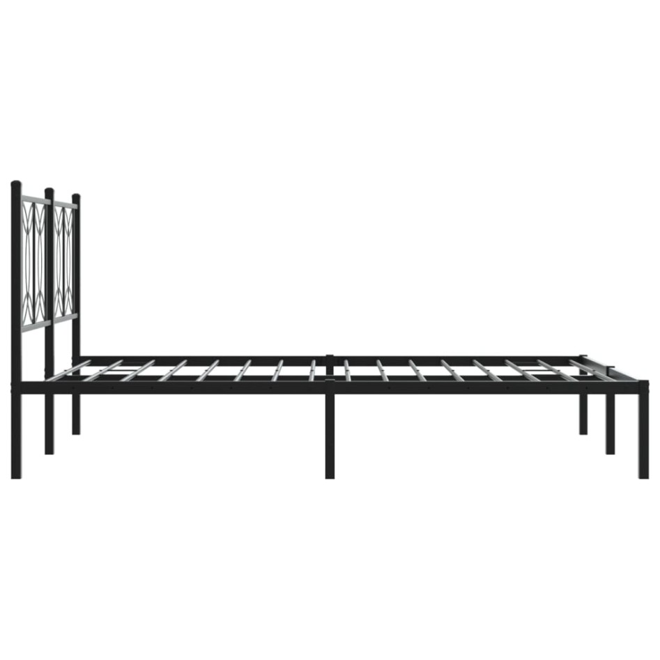 Estructura cama sin colchón con cabecero metal negro 140x190