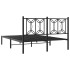 Estructura cama sin colchón con cabecero metal negro 140x190