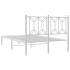 Estructura cama sin colchón con cabecero metal blanco