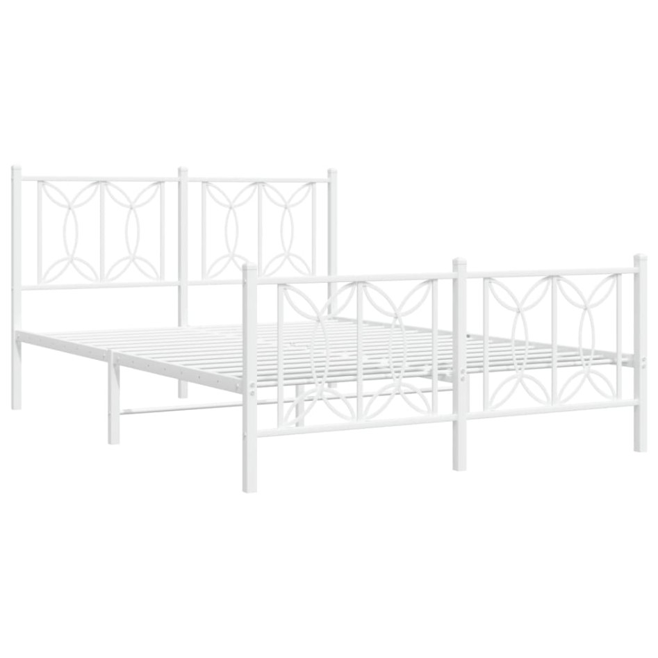 Estructura cama sin colchón con estribo metal blanco 135x190
