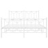 Estructura cama sin colchón con estribo metal blanco 135x190