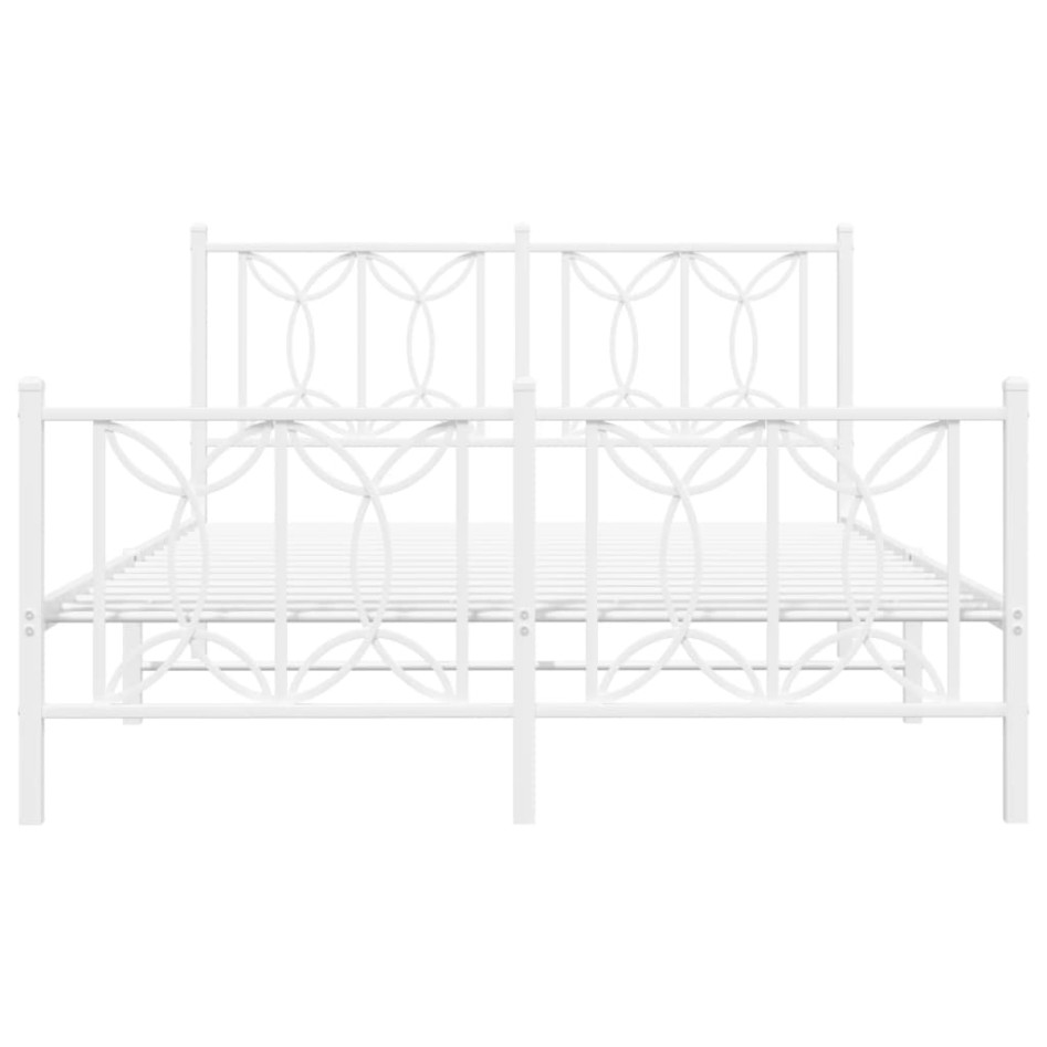 Estructura cama sin colchón con estribo metal blanco 135x190